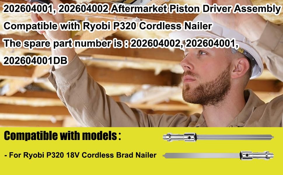 Conjunto de pistón 202604002 para clavadora de clavos brad Ryobi P321 P320
