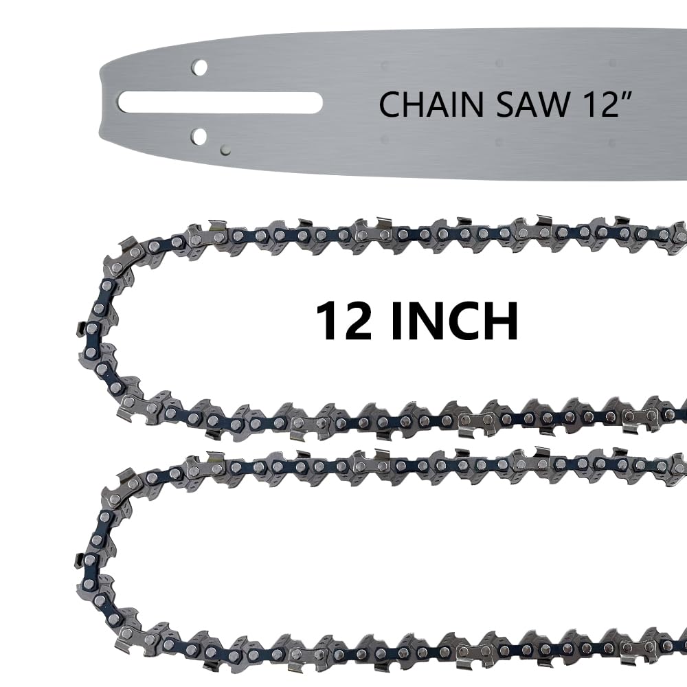 12" Chainsaw Bar & 3 Chains for Greenworks 20262, Echo CS-2511T