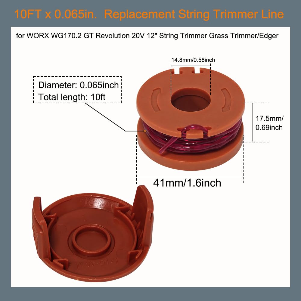 WA0010 Trimmer Spool for Worx WG170 WG163 String Trimmer
