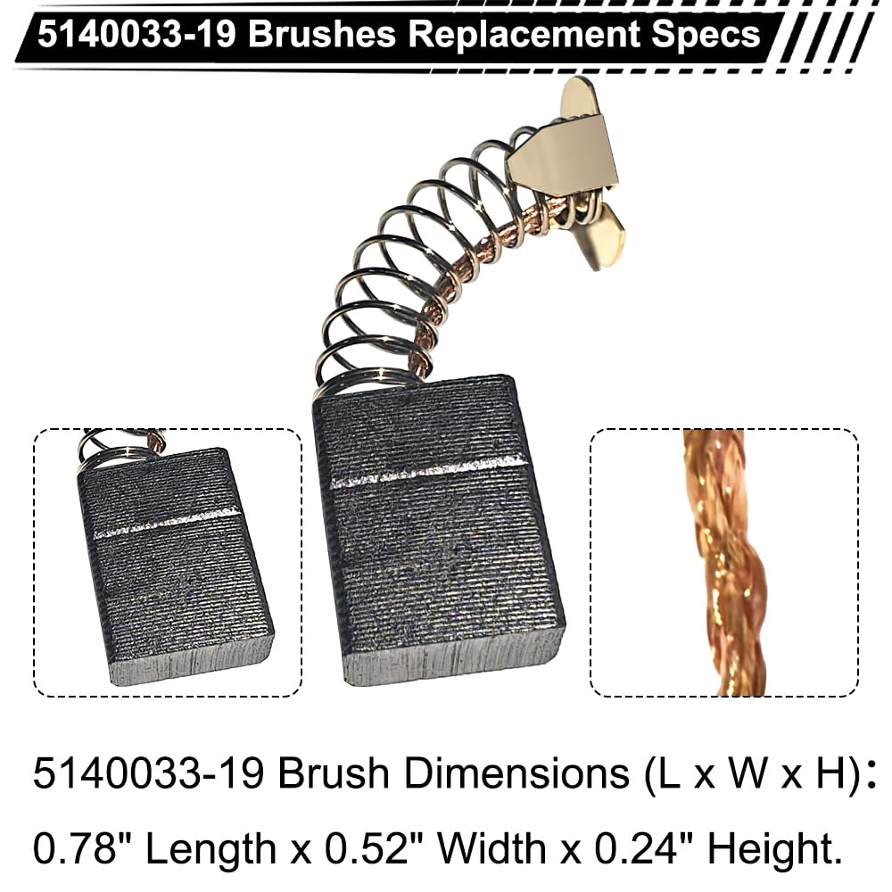 Escobillas de carbón 5140033-19 para sierra de mesa DeWalt DW745 DWE7491