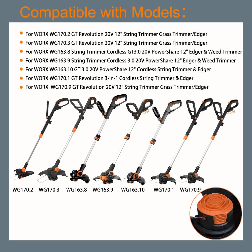 WA0010 Trimmer Spool for Worx WG170 WG163 String Trimmer