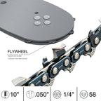 Espada y cadena de podadora 10 pulg. para Greenworks PS80L00 y Kobalt KPS 1081-06
