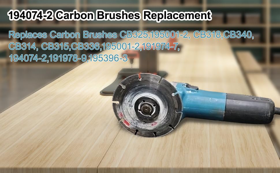 Escobillas de carbón 194074-2 para amoladora Makita 9557NB GA4540, paquete de 8