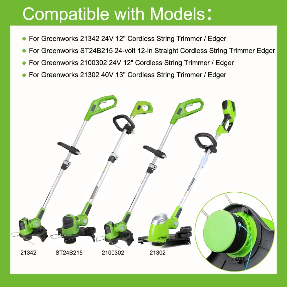 Bobinas para recortadora Greenworks 21332 y Craftsman C3 74381, paquete de 6