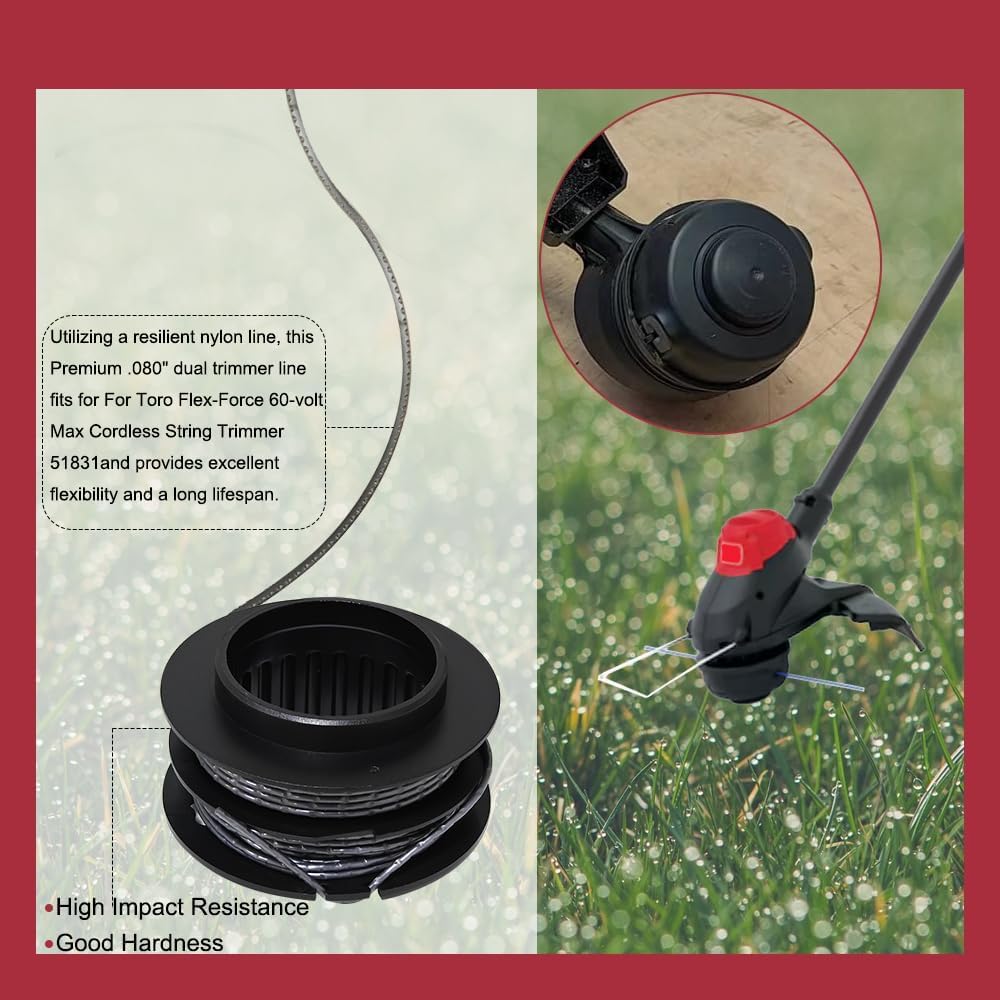 144-4108 Spools for Toro 60V 51831 51834 String Trimmer, 6-Pack