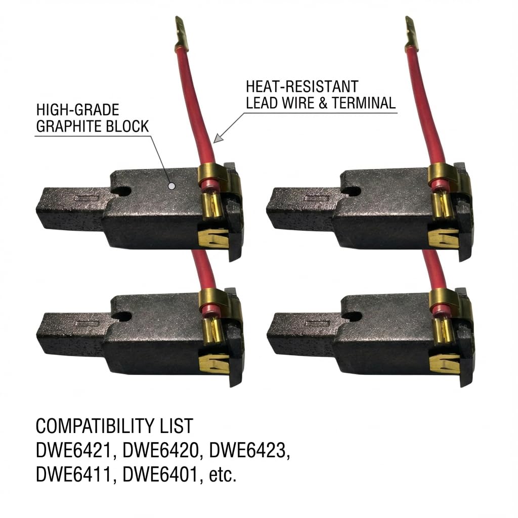 Portaescobillas N292059 para lijadora DeWalt DWE6421 DWE6423, paquete de 4