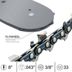 Espada de podadora 8 pulg. y 3 cadenas para Milwaukee 3004-20, Worx WG349