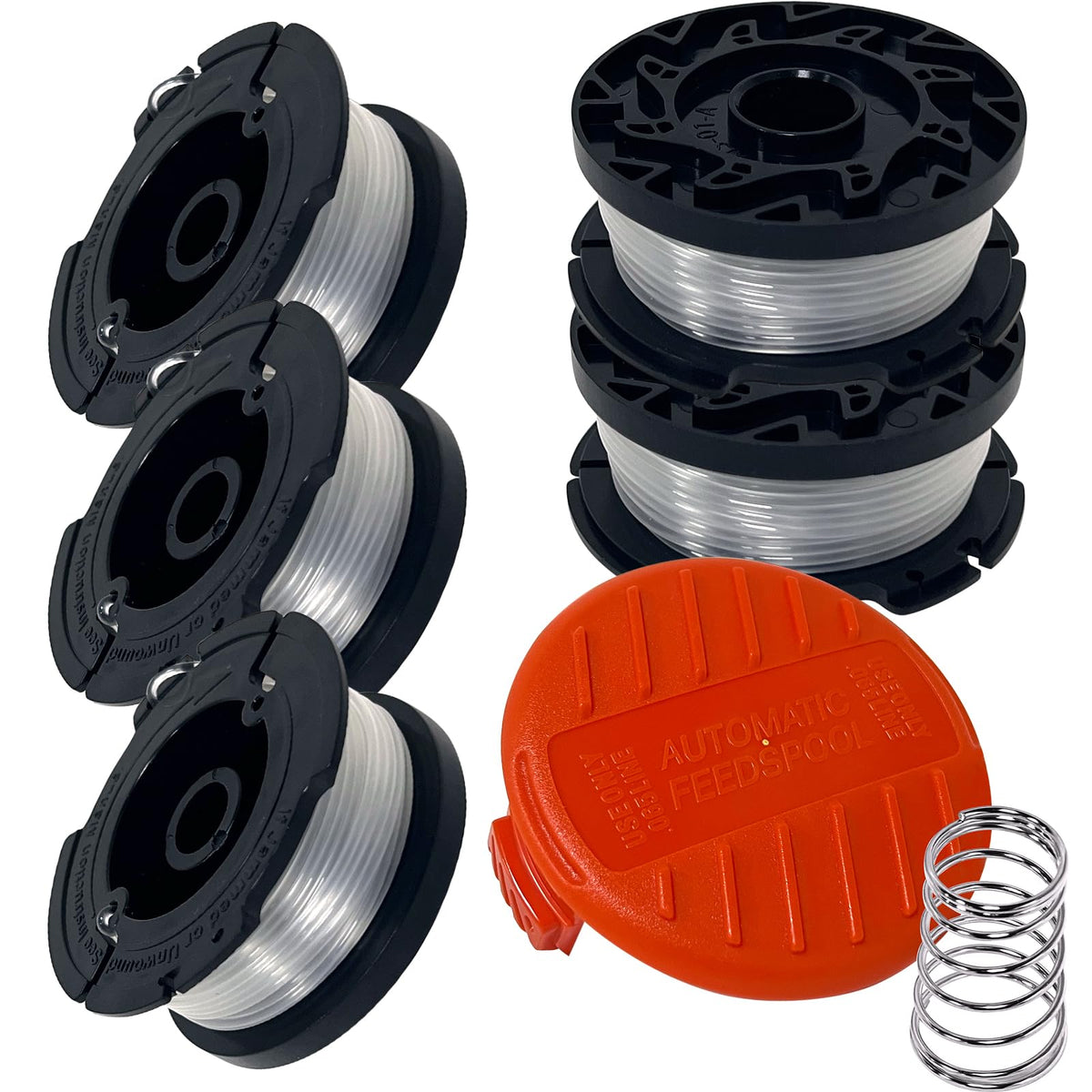5 AF1003ZP Spools + Cap & Spring for Black+Decker BESTA510 LSTE525