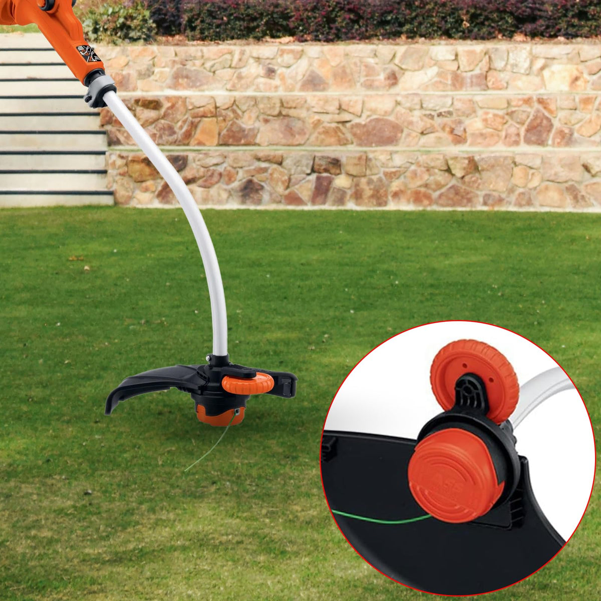 SF-080 Spool for Black+Decker GH3000 LST540 Trimmer, 6-Pack + Cap