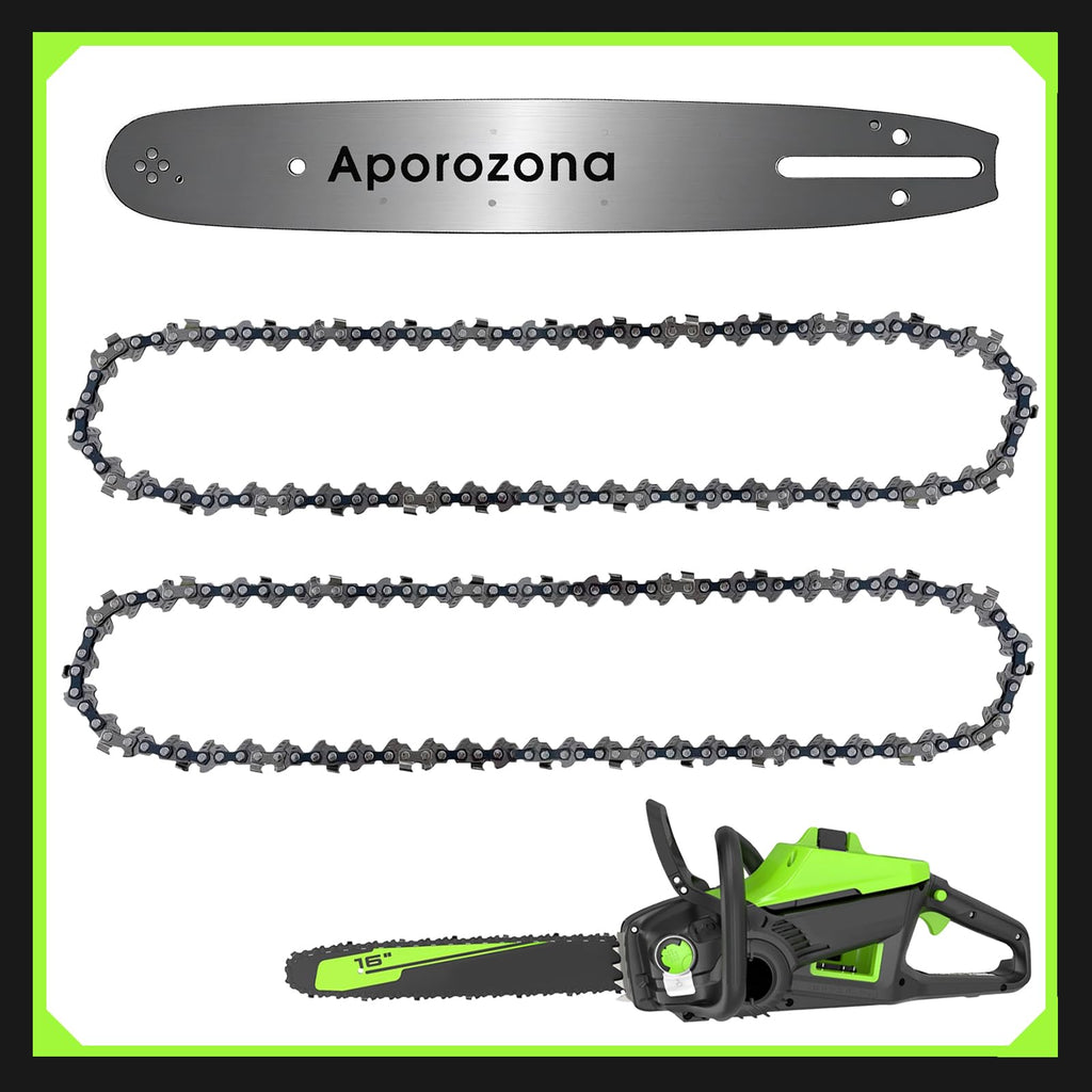 Espada de 16 pulg. y 3 cadenas para Greenworks CS80L417, Ryobi RY3716