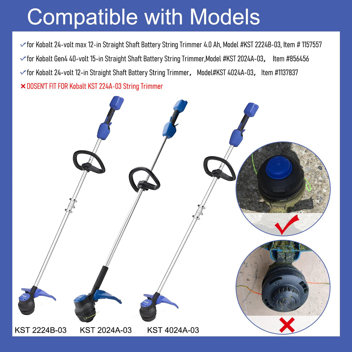 KLS 124-03 Spool for Kobalt 24V KST 2224B-03 String Trimmer