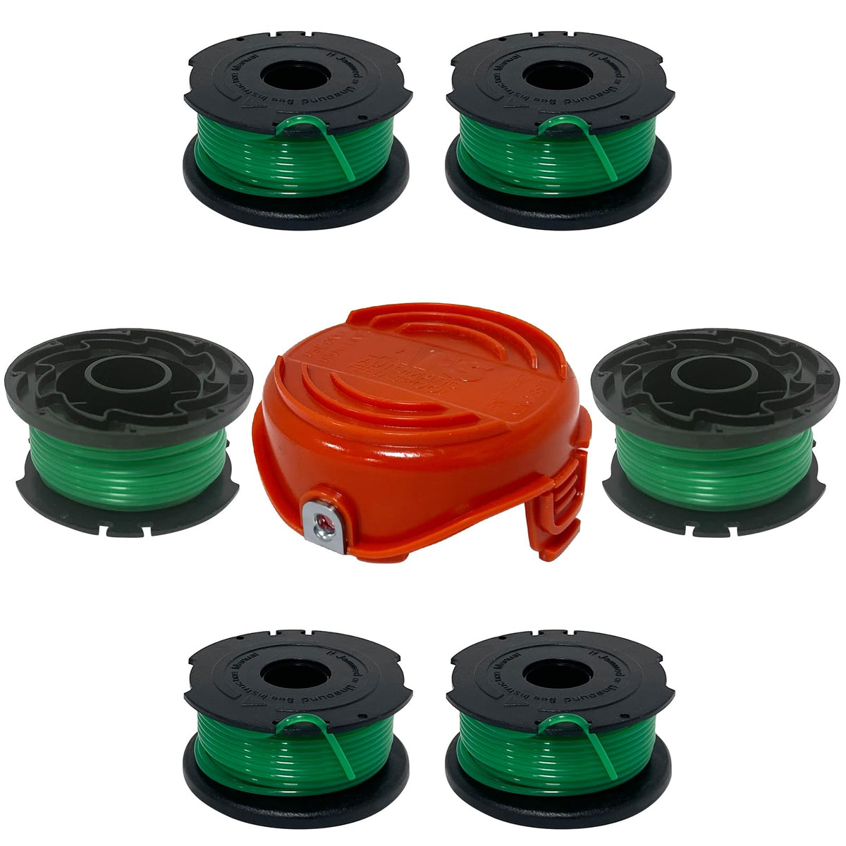 Bobina SF-080 para Black+Decker GH3000 LST540, paquete de 6 + tapa