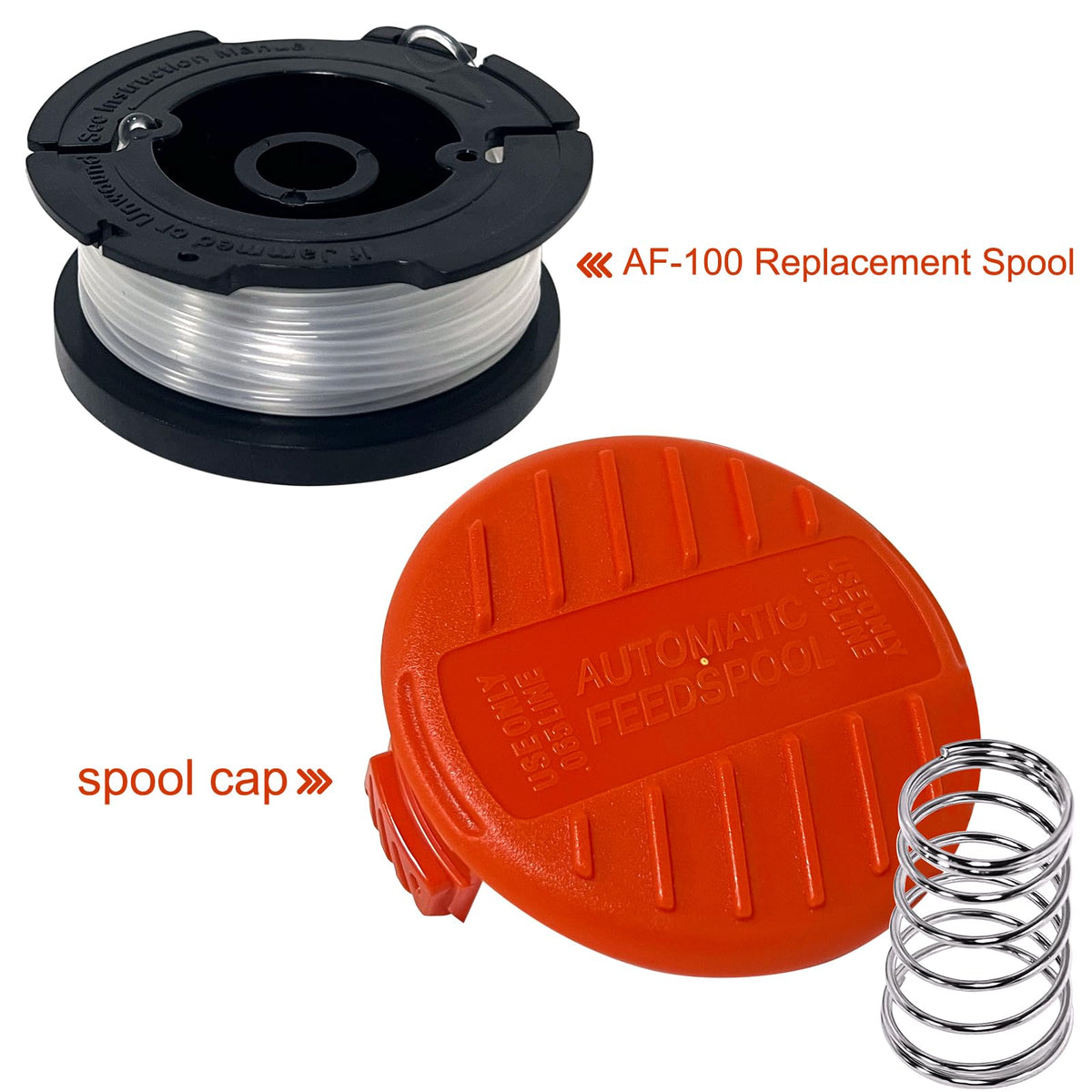 5 AF1003ZP Spools + Cap & Spring for Black+Decker BESTA510 LSTE525