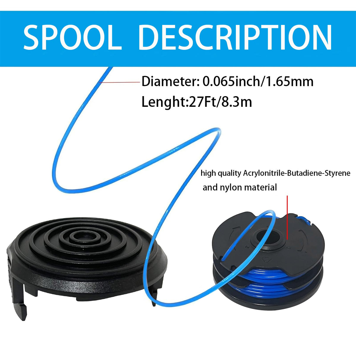 Replacement Spool & Cap for Bauer 20115E-B String Trimmer