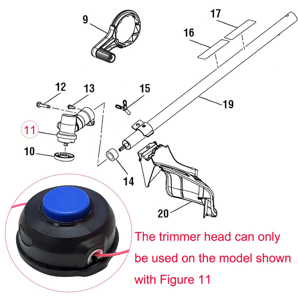 Cabezal de recortadora 4006 710 2106 para Stihl FS38 FS45 FS46 FSE60