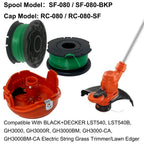Bobina SF-080 para Black+Decker GH3000 LST540, paquete de 6 + tapa