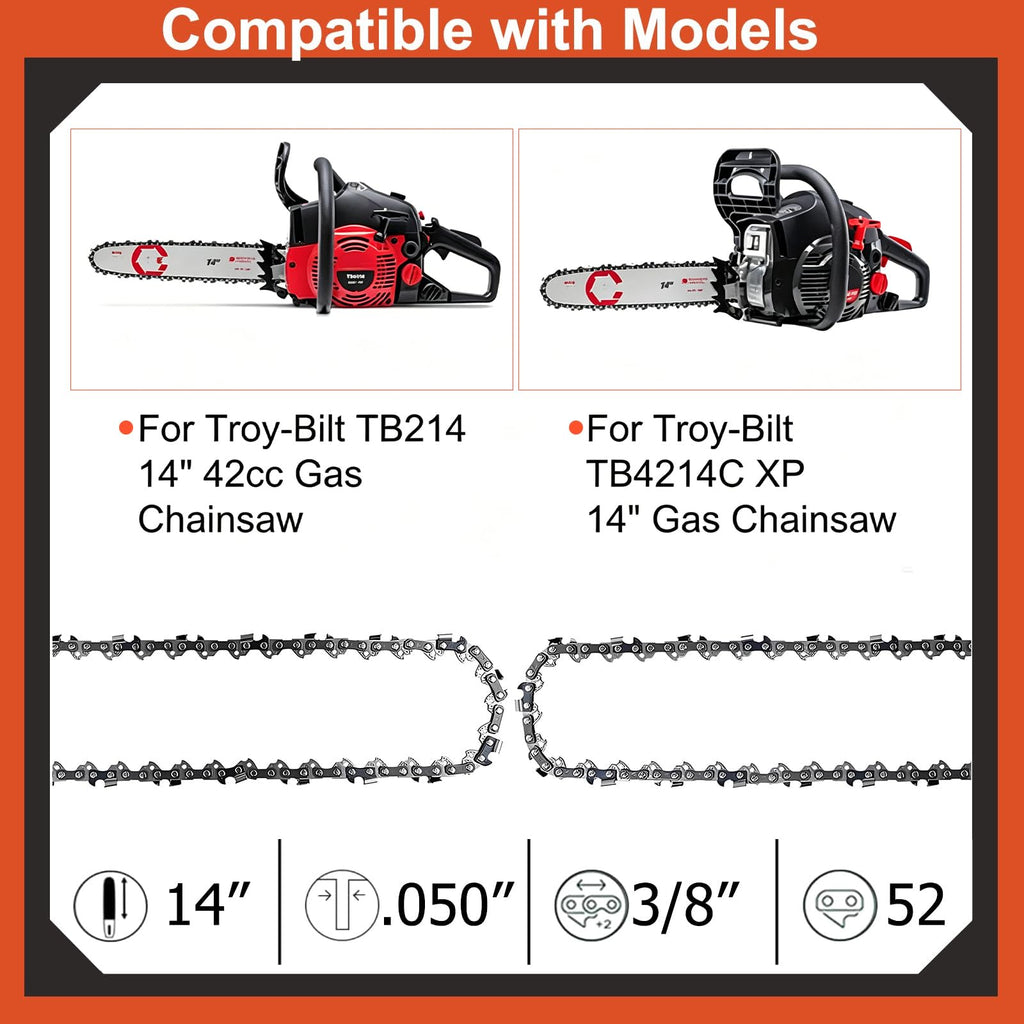 S52 14" Chainsaw Chain for Remington M15014 & Troy-Bilt TB4214