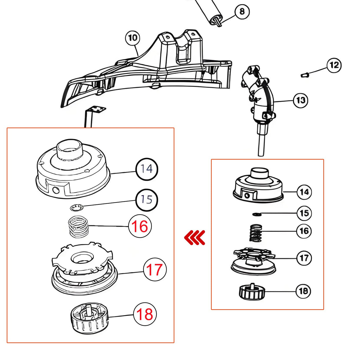 Ensemble bobine pour coupe-bordure à essence Bolens BL110 BL160