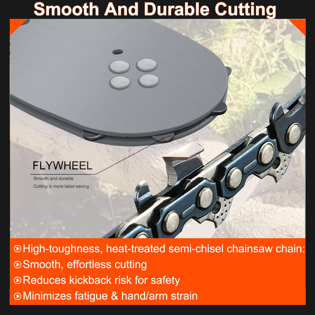 8" Pole Saw Bar & 3 Chains for Sun Joe SWJ800E SWJ802E, WEN 4019