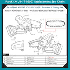 Cadena T-05907 6 pulg. para sierra de poda Makita XCU14 (.325 LP .043 32DL)