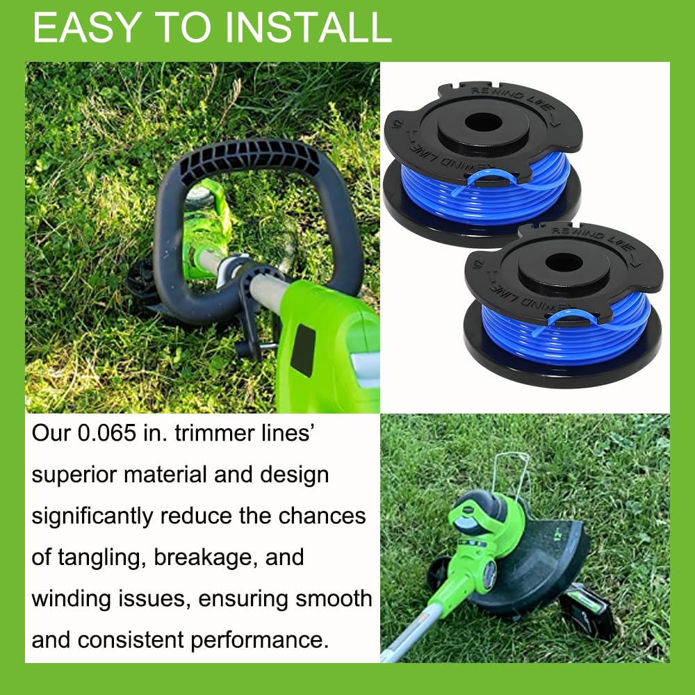 Trimmer Spools for Greenworks 21332 & Craftsman C3 74381, 6-Pack
