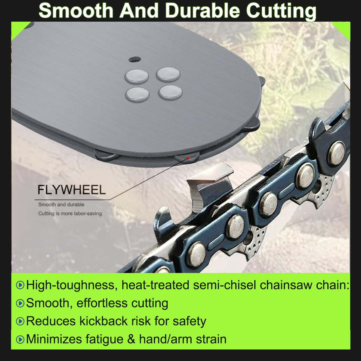 16" Chainsaw Bar & 3 Chains for Greenworks CS80L417, Ryobi RY3716