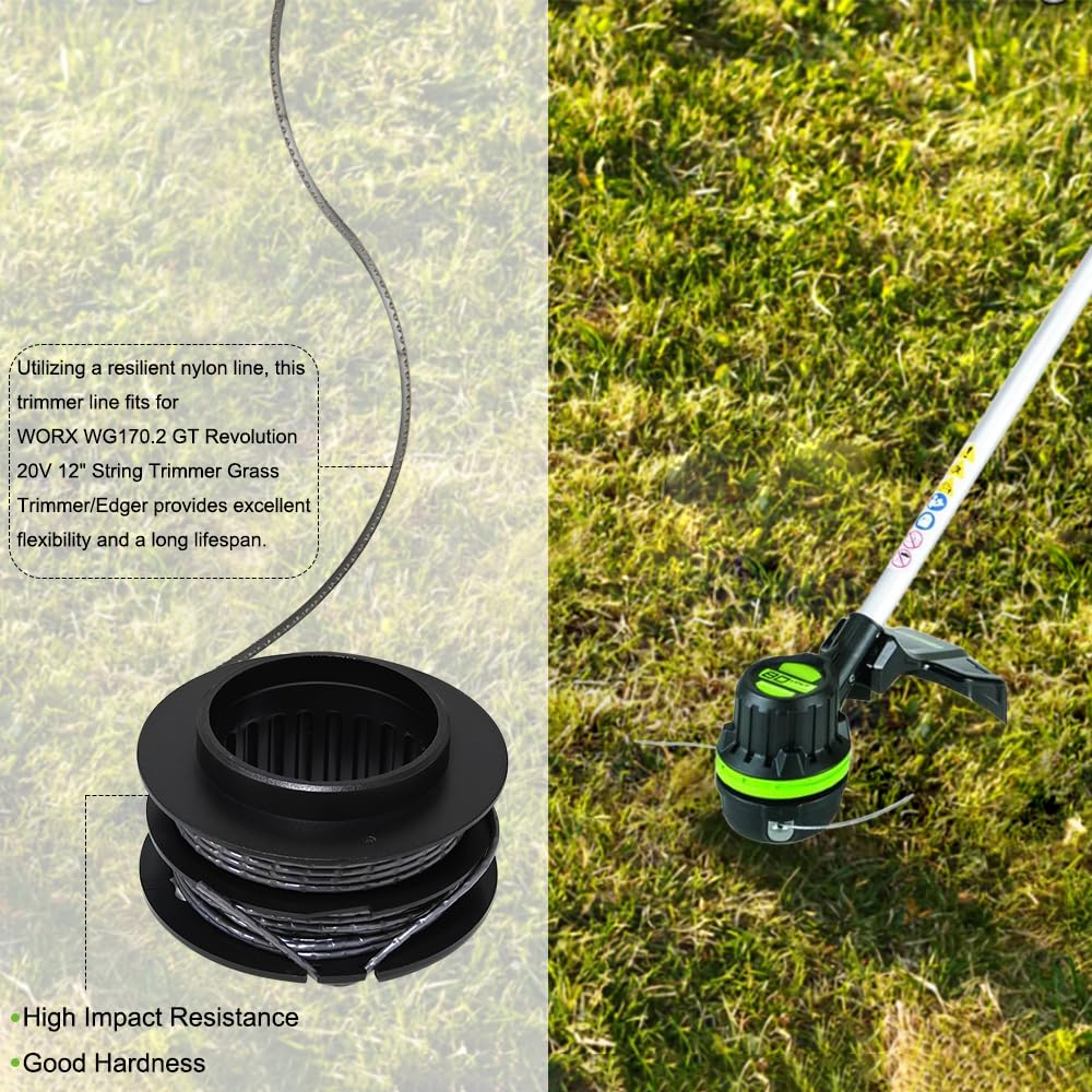 .080" Spools for Greenworks Pro 60V ST60V ST60L210 Trimmer, 6-Pack