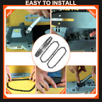 Espada de podadora 8 pulg. y 3 cadenas para Sun Joe SWJ800E SWJ802E, WEN 4019