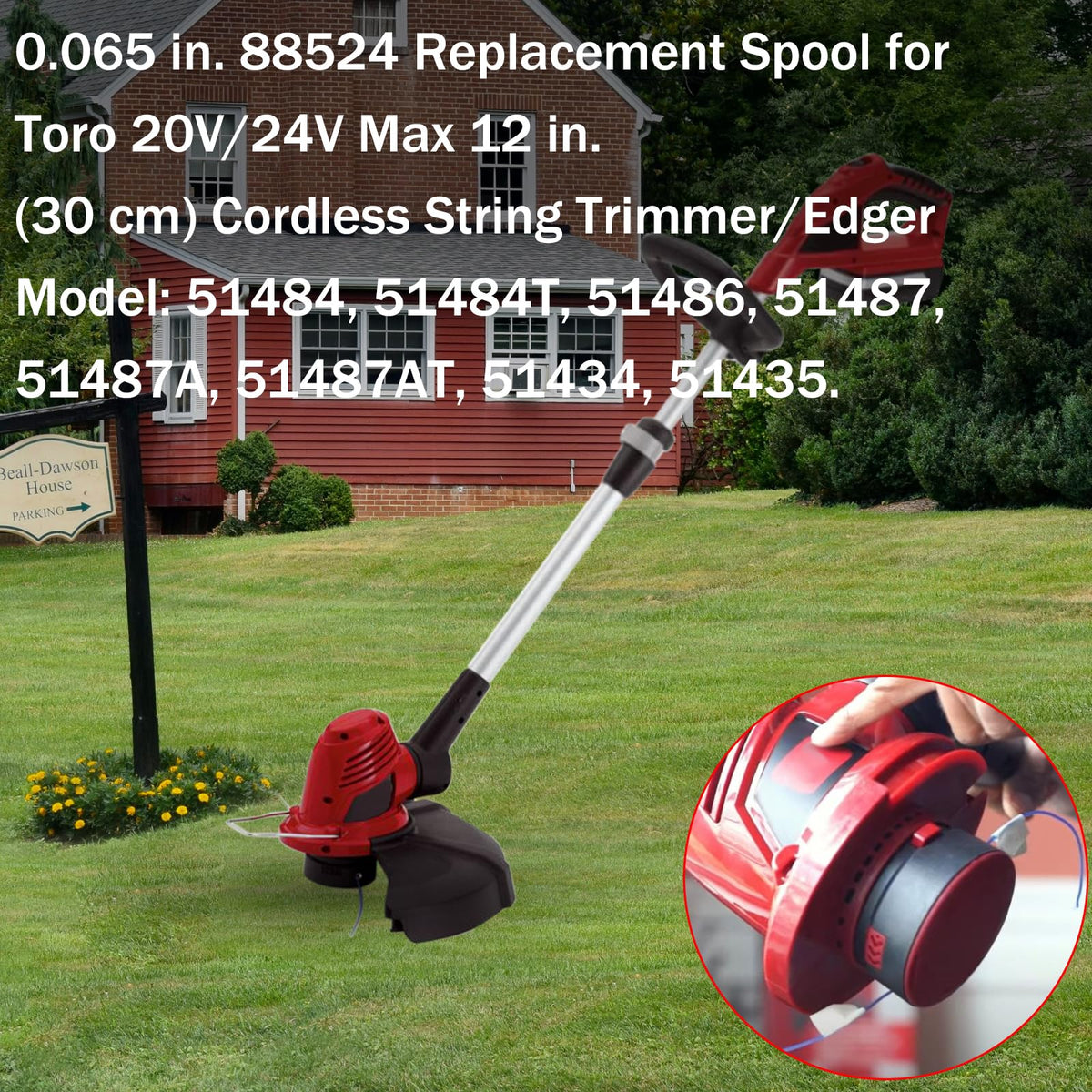 88524 Trimmer Spools for Toro 51484 12" 20V Trimmer